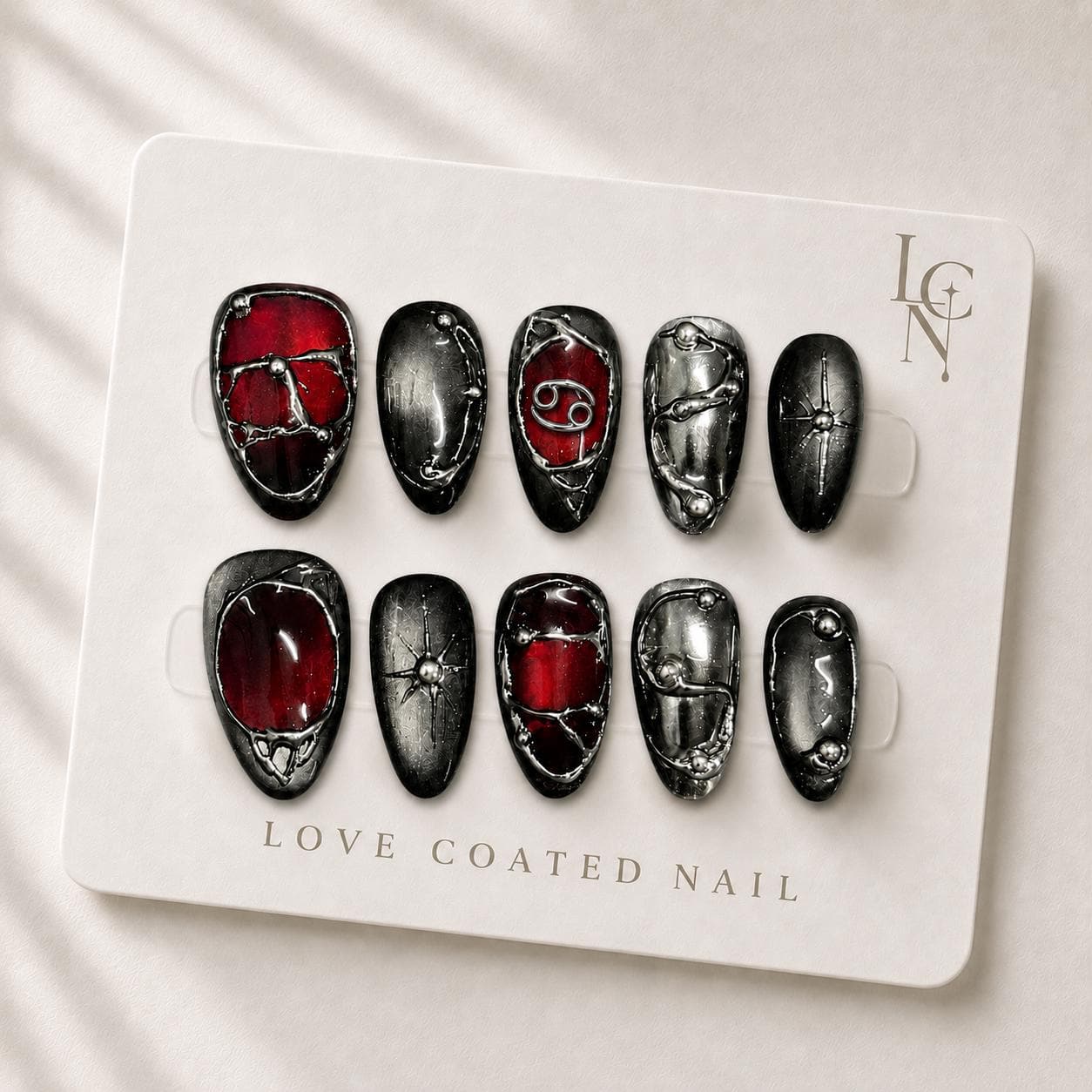 Gothic Nails, Gothic Press On Nails, Halloween Nails, Gothic Fake Nails, Personalized Blood Red Nails