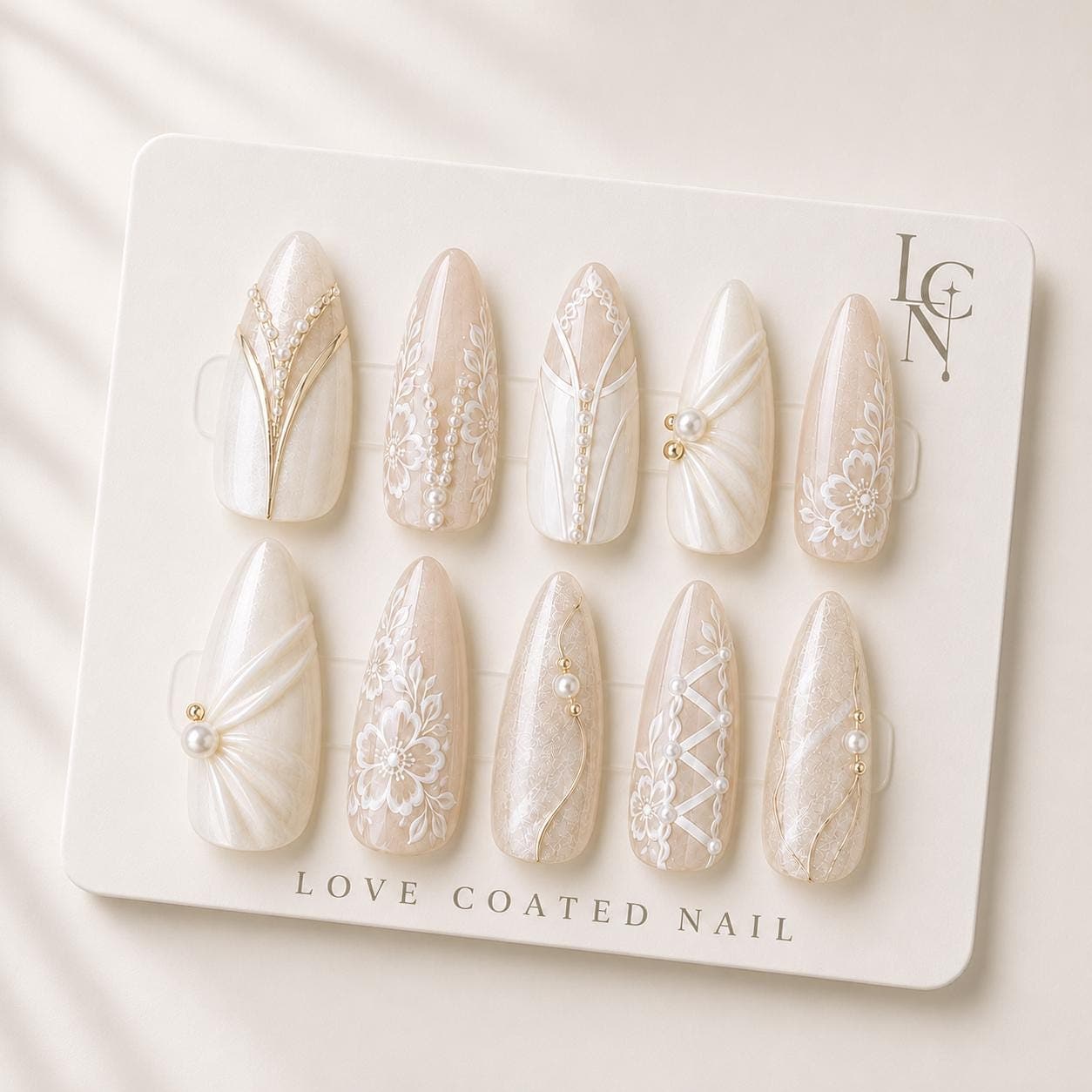 Bridal Nails, Bridal Press On Nails, Wedding Nails, Wedding Press On Nails, Lace Bridal Nails, Luxury Bridal Nails