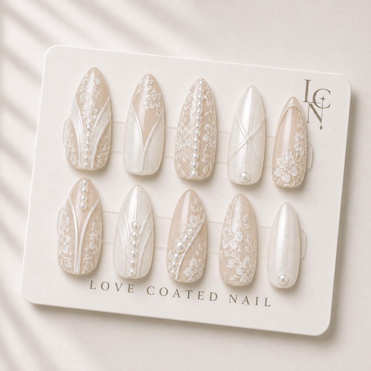 Bridal Nails, Bridal Press On Nails, Wedding Nails, Wedding Press On Nails, Lace Bridal Nails, Floral Bridal Nails