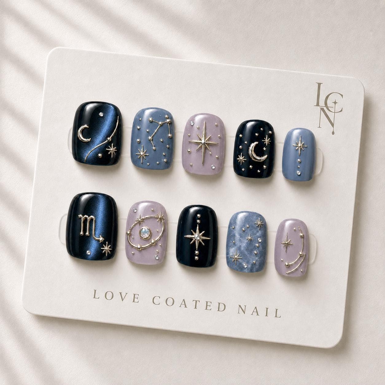 Extra Short Zodiac Press On Nails, Luxury Celestial Nails, Scorpio Star Nails, Personalized Astrology Handmade Press On Nails