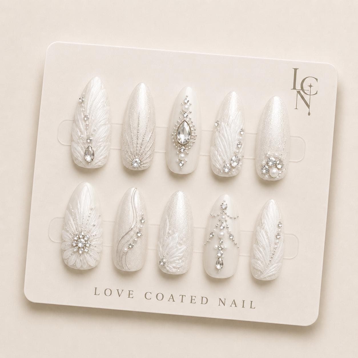 Bridal Nails, Bridal Press On Nails, Wedding Nails, Wedding Press On Nails, Luxury Pearl Bridal Nails, Ivory Wedding Nails